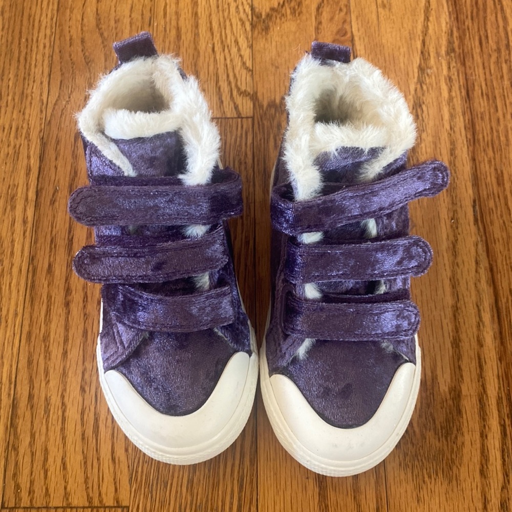 Cat & Jack Velvet purple high tops